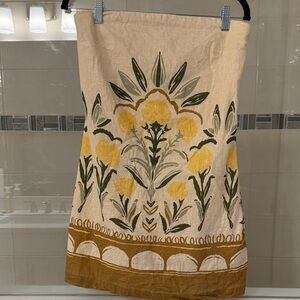 Abercrombie Floral Print Strapless Linen Dress  with Built in Shorts MED